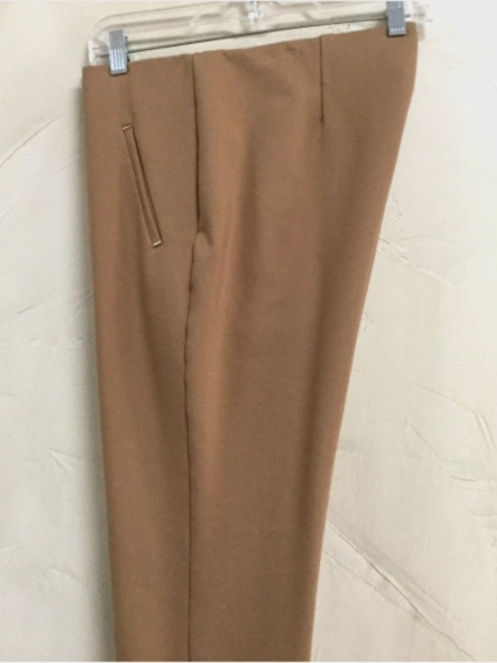 chicos size 2 or US 12R Ankle Pants Pull-on Tan Career Slimming Panels Stretch - Picture 4 of 9